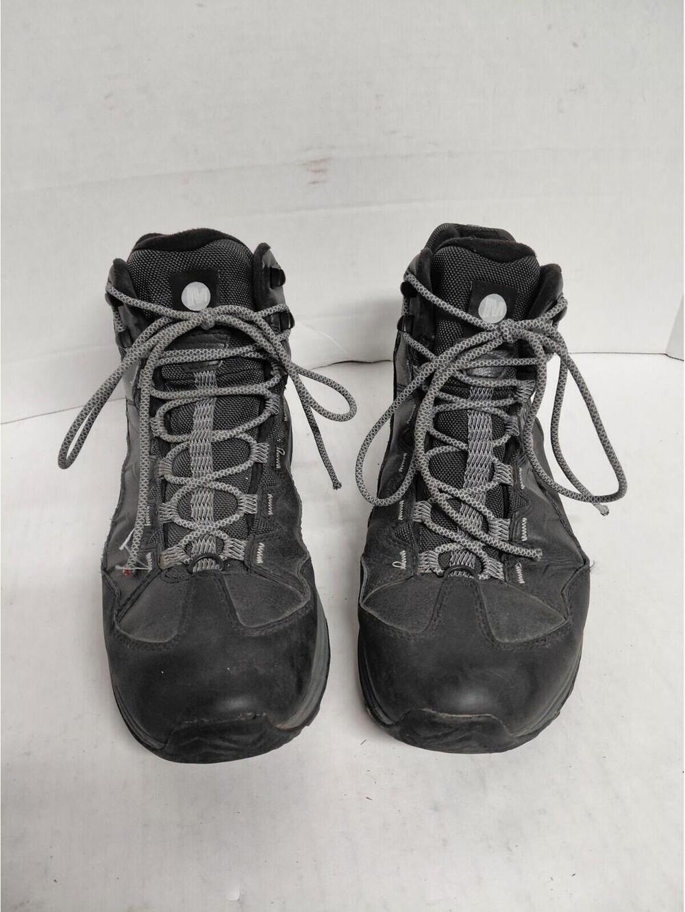 Merrell Mid Hiking Boots Black Waterproof Trail Outdoor Lace-Up Mens 11.5